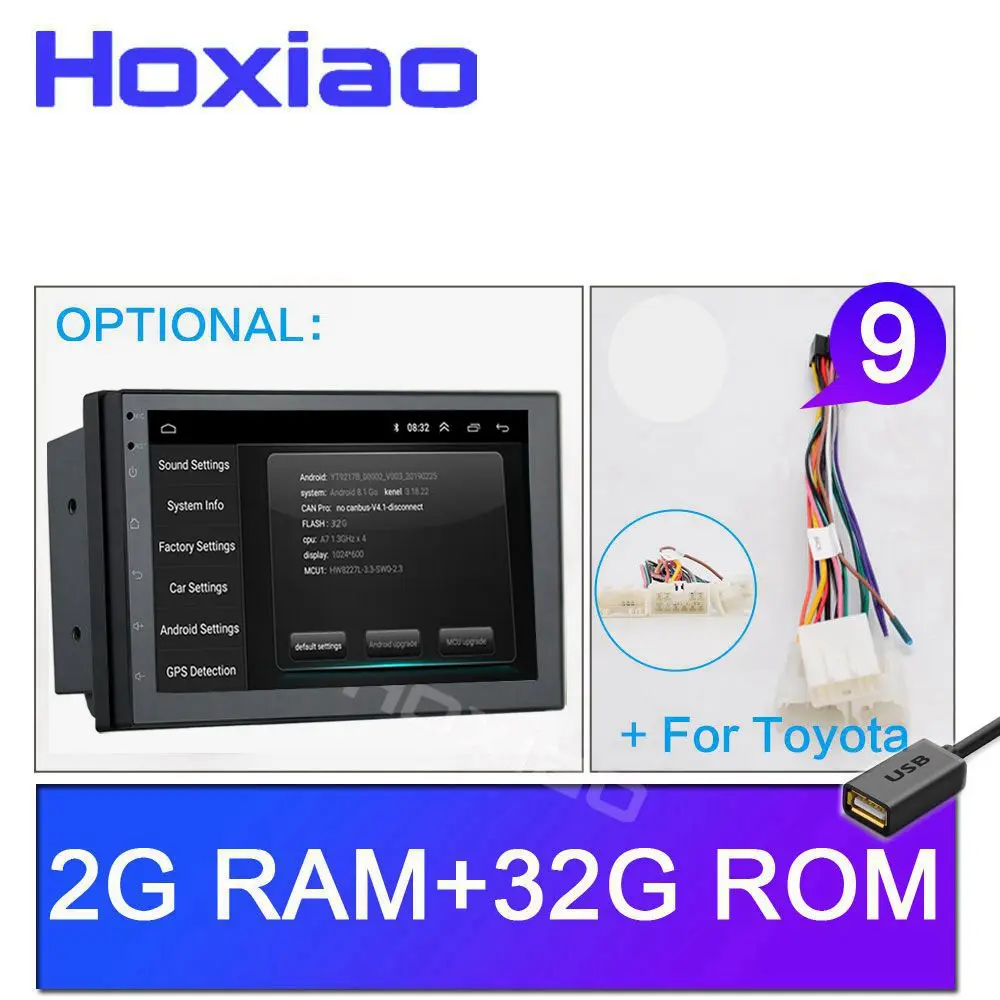 2 Din gps Android 8,1 Автомобильный DVD радио плеер 2 ГБ 32 ГБ четырехъядерный мультимедийный двойной Din для kia Ford Nissan Toyota Volkswagen Mazda