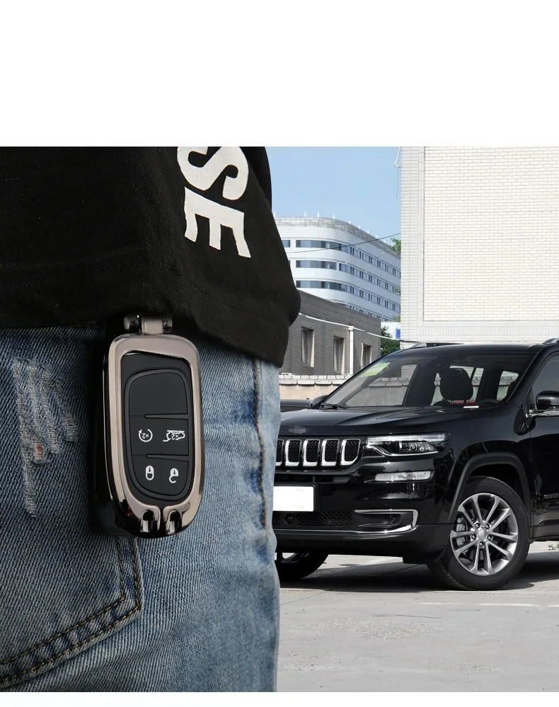 Чехол для ключей из оцинкованного сплава для Jeep Grand Cherokee Compass Патриот Ренегат для Dodge Challenger Journey Fiat