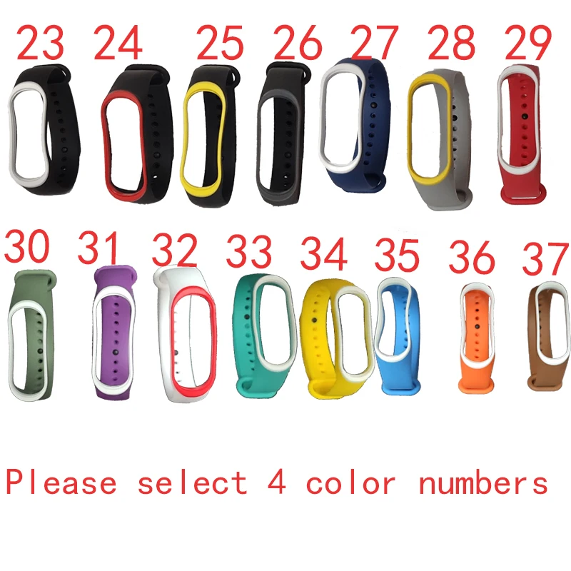 4 color numbers Для xiaomi mi band 4 ремешок браслет часы силиконовый ремешок для xiaomi mi band 3 браслет mi band 4 NFC анти-потеря ремешок - Цвет: 4 color numbers