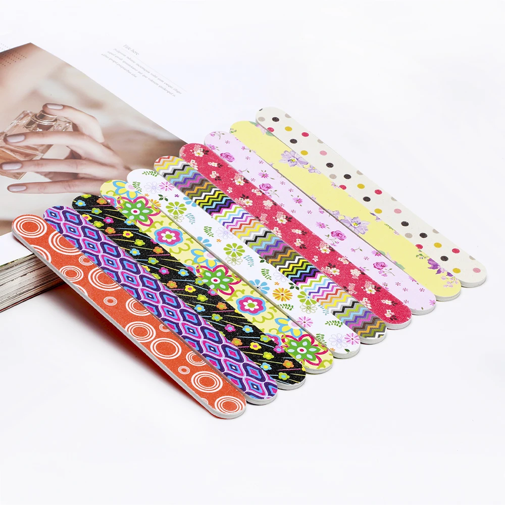 Белая 180/100 пилка для ногтей 10 шт. пилпилка для ногтей: белая(100/180 зернистость) пилка для ногтей в форме лодки 100/180 профессиональная Наждачная доска пилка для ногтей