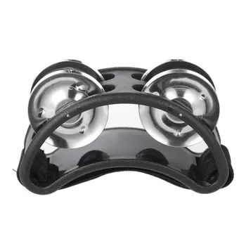 

Compact Size Foot Tambourine Percussion Musical Instrument 2 Sets Metal Jingle Bell Best Music Instrument Gift