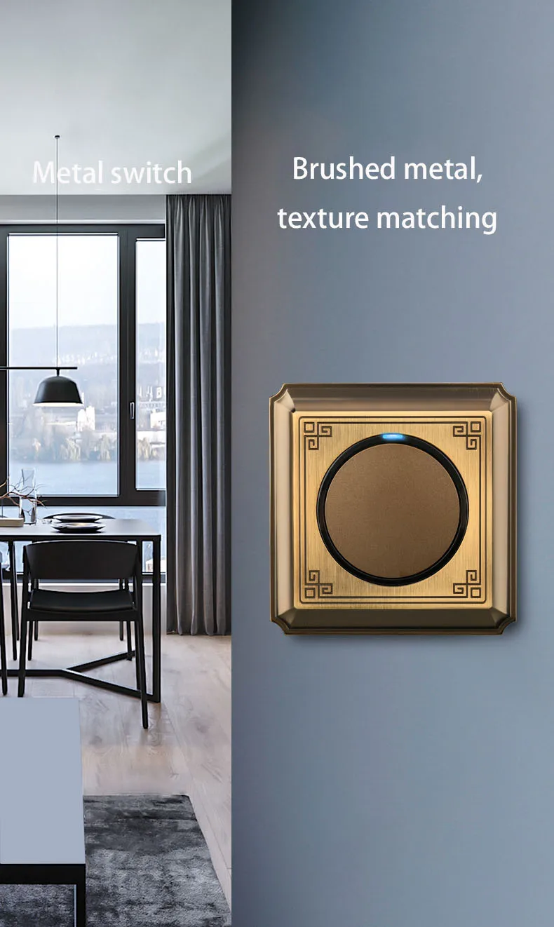 Painel, 86 Tipo, Wall Light Switch, Retro1-4 Gang, 2 Way