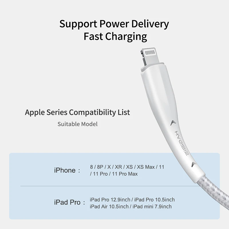 Hagibis MFi usb type C к Lightning Кабель для iPhone 11 Pro X XS 8 XR PD36W быстрый USB C зарядный кабель для передачи данных для iPad Pro PD кабель