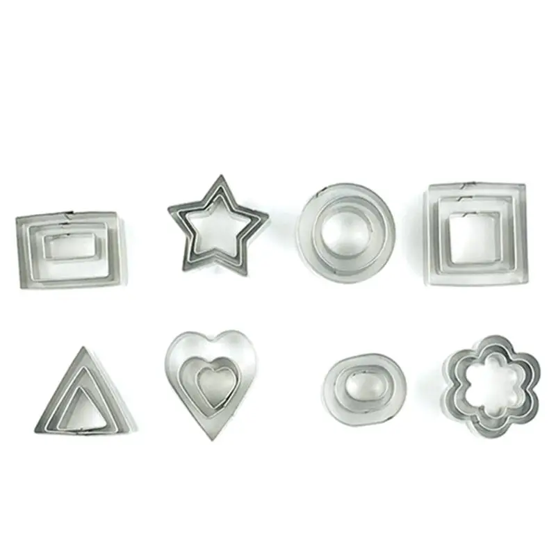 

Mini Cookie Cutter Shapes Set - 24 Small Molds to Cut Out Pastry Dough, Pie Crust Fruit , Flower, Heart, Star, Geometric Shapes