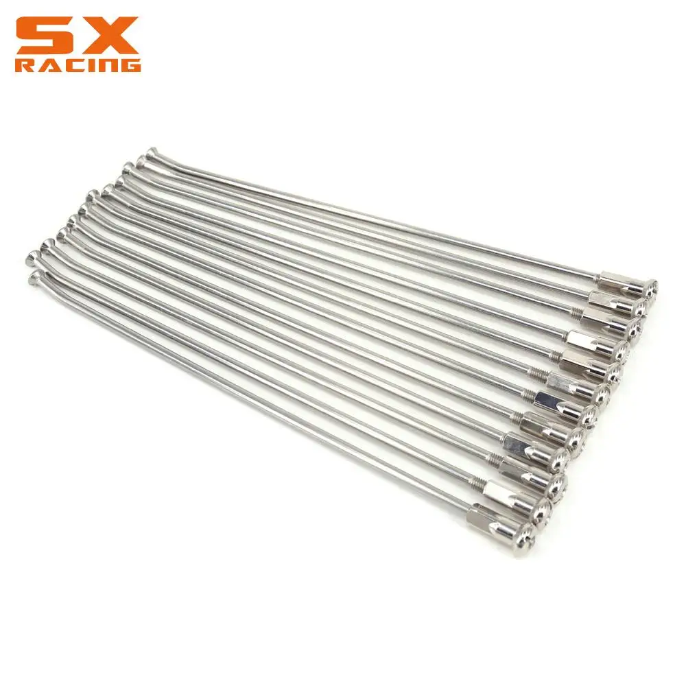 Dirt Bike Wheel Spoke Motorcycle 36 Pcs 21" Front 18" 19" Rear Wheel Steel Spokes Nipples Spokes Steel Wire Cap Hat For Honda CR CRF 250R 250X 450R Dirt Bike Wheel Spoke