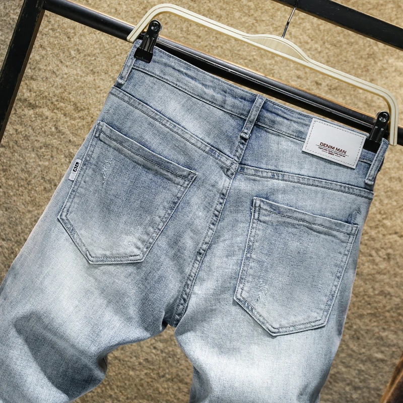 Discount 2020 Men's Stretchy Skinny Biker Jeans  Man Casual Loose Fall Denim Pants Mens  Elastic Waist Harem Pants Men Jogger Clothesgray