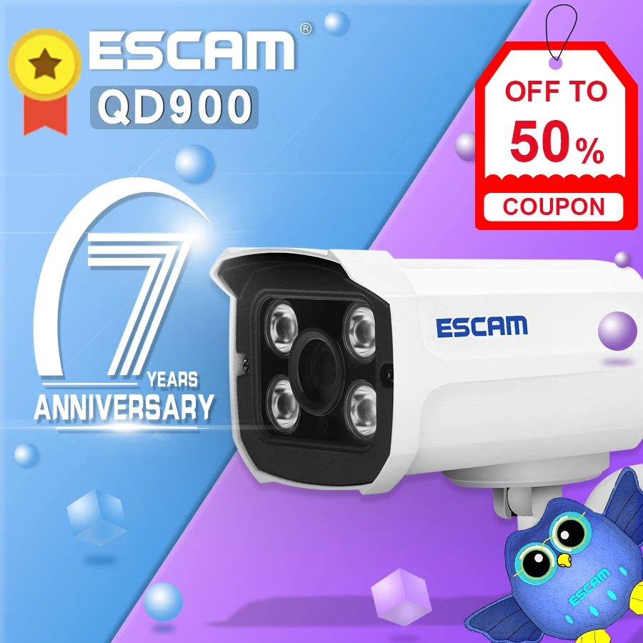 ESCAM QD900 wifi 1080P 2,0 мегапиксельная HD система камер домашней безопасности беспроводная сеть IR Bullet наблюдения наружная мини-камера