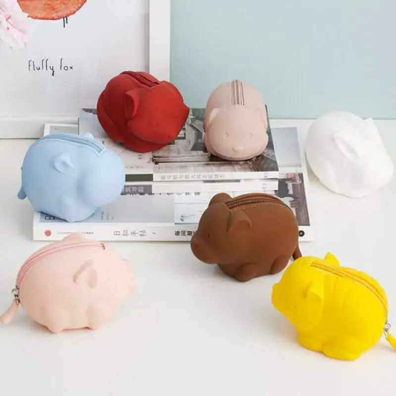 

Fashion Portable Coin Purse Female Mini Cute Key Bag Fun Animal Silicone Simple Student Small Wallet