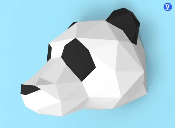 Настенная 3D модель панды из бумаги сделай сам бумажная игрушка ручной работы