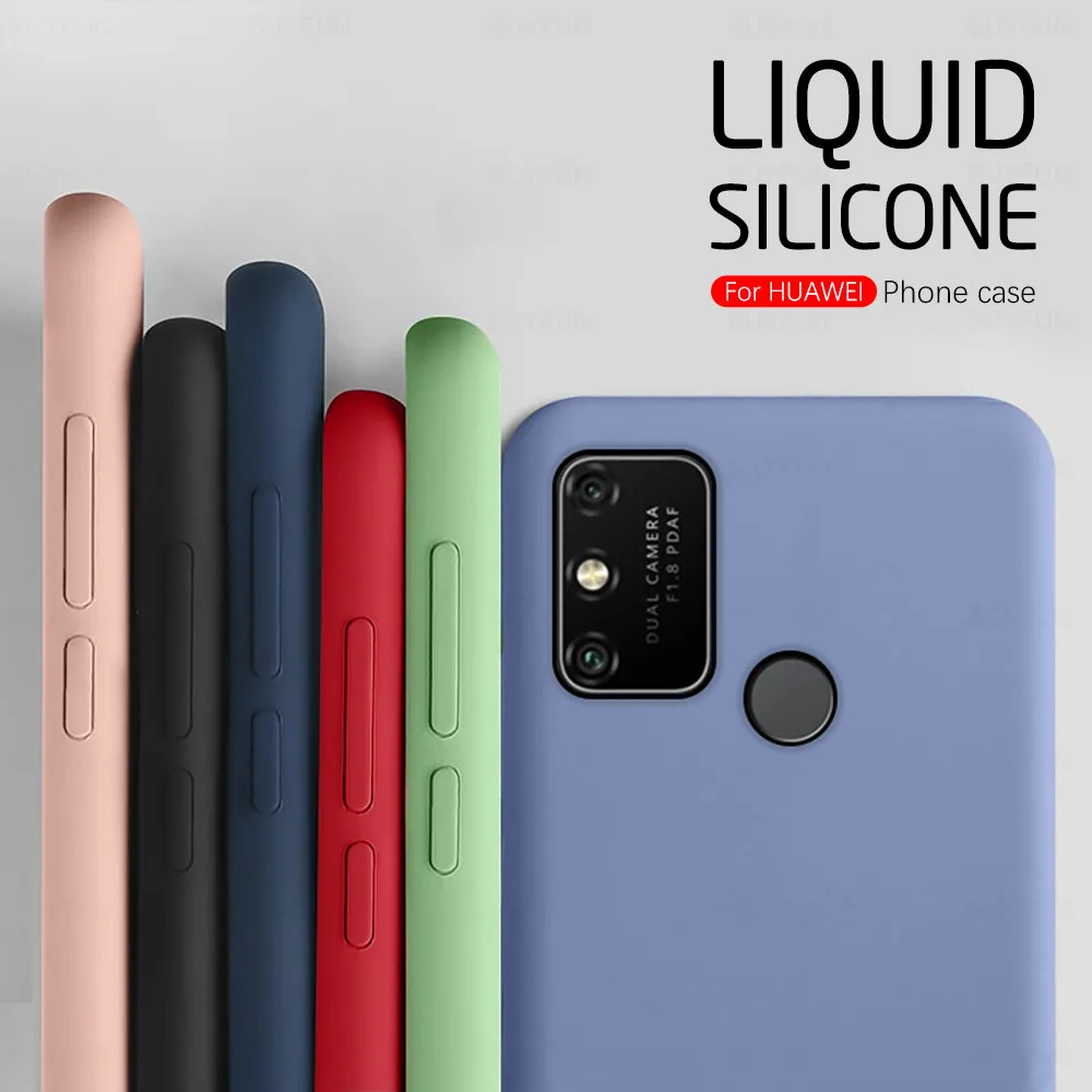 Жидкий силиконовый чехол для huawei honor 9a 10 lite 10i honer 30 pro 8x8s 9x9 a x 20 light 20s цветной