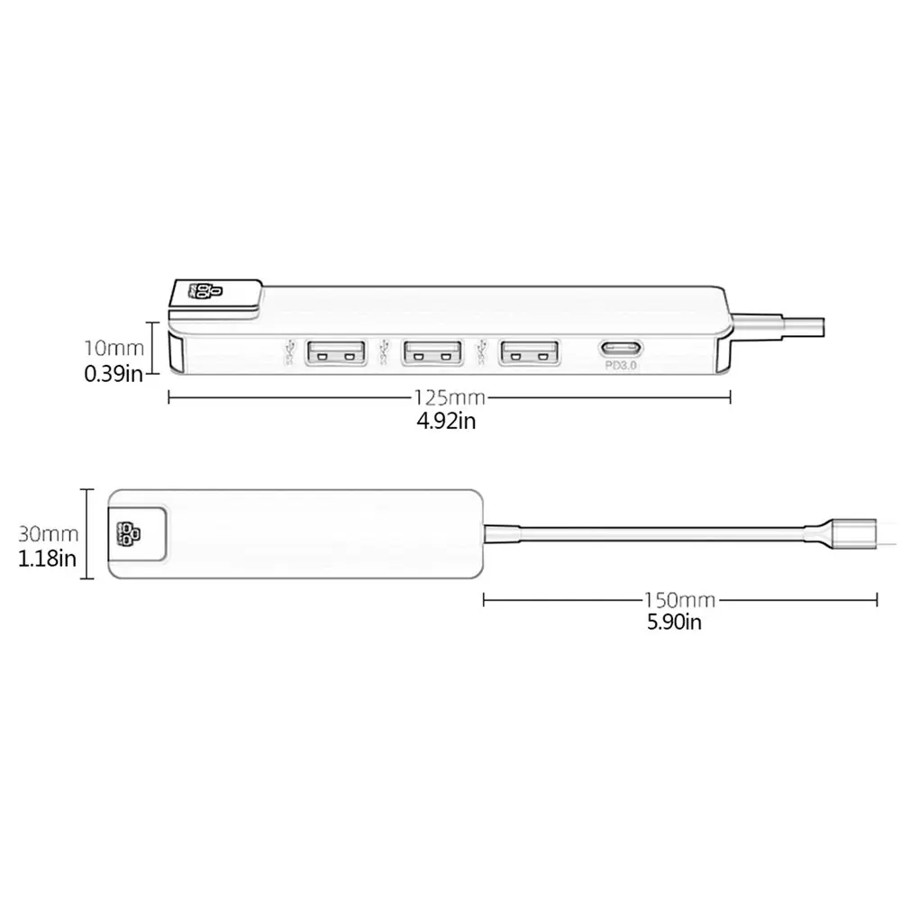 Кабель-Переходник USB C на HDMI адаптер 4K 3-в-1 Тип с разъемами типа C и HDMI мульти-Порты и разъёмы адаптер совместим для MacBook Pro для samsung