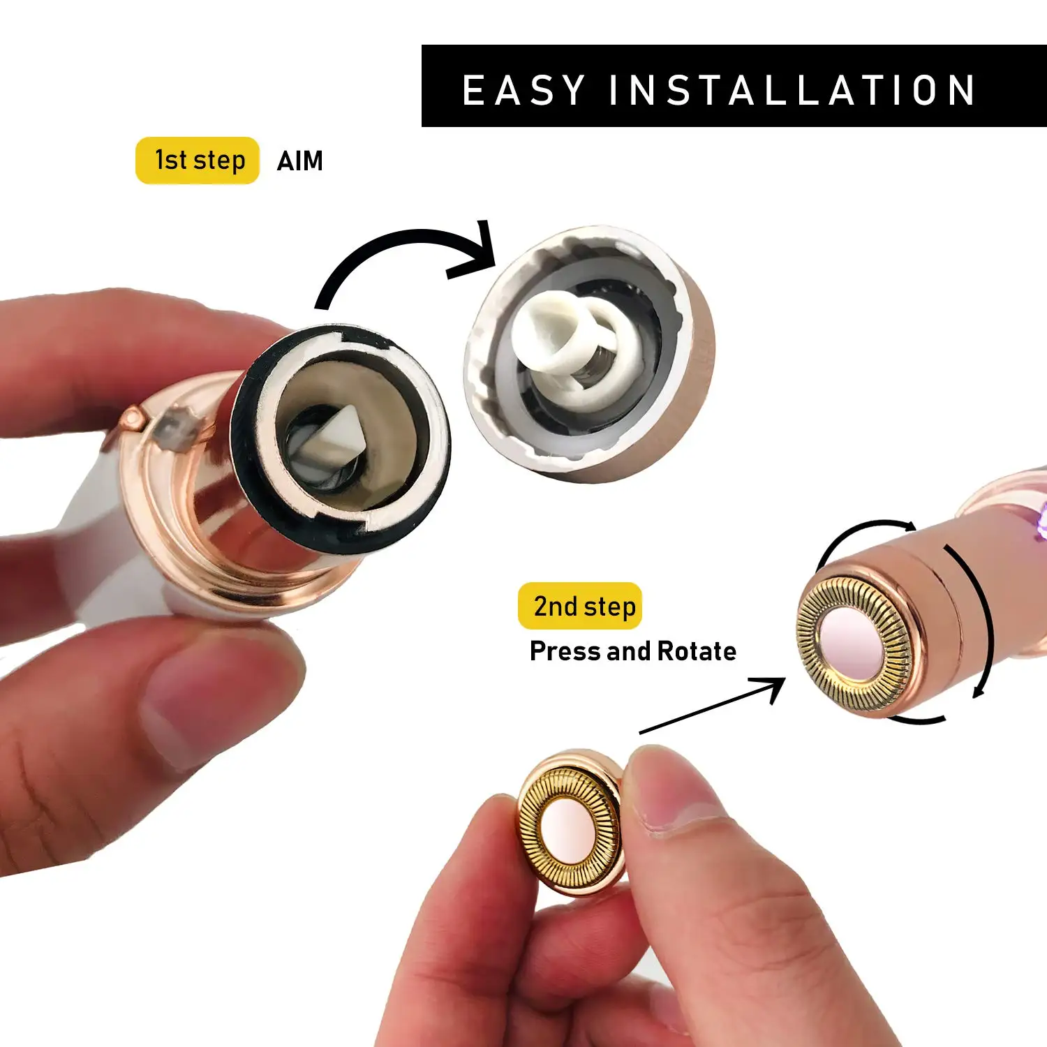 Facial Hair Remover Replacement Heads Generation 1 Single Halo 18K Rose Gold for Women's Facial Hair Remover 1pcs/4pcs/6pcs