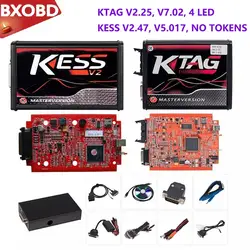 Красный ЕС kess v2 5,017 полный KESS KTAG V7.02 OBD2 менеджер Тюнинг Комплект KESS V2.47 v5.017 k-tag v2.25