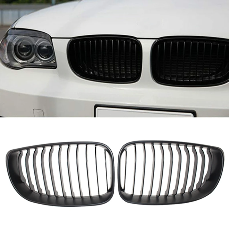

E82 Grille, Abs Front Replacement Kidney Grill for 1 Series E81 E82 E88 E87 2007-2011 Matt Black