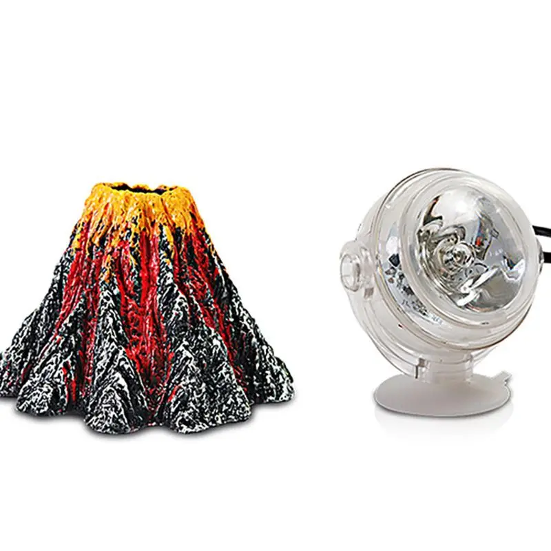 OOTDTY вулкан для аквариума комплект орнаментов с воздушным камнем Bubbler аквариум украшения набор