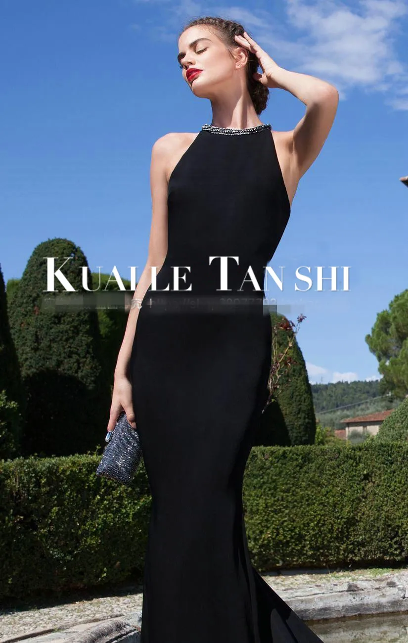 Просвечивающей спиной и Сари robe de soiree courte с украшением в виде кристаллов бисера vestidos de formatura Черное длинное вечернее платье; платья для матери невесты