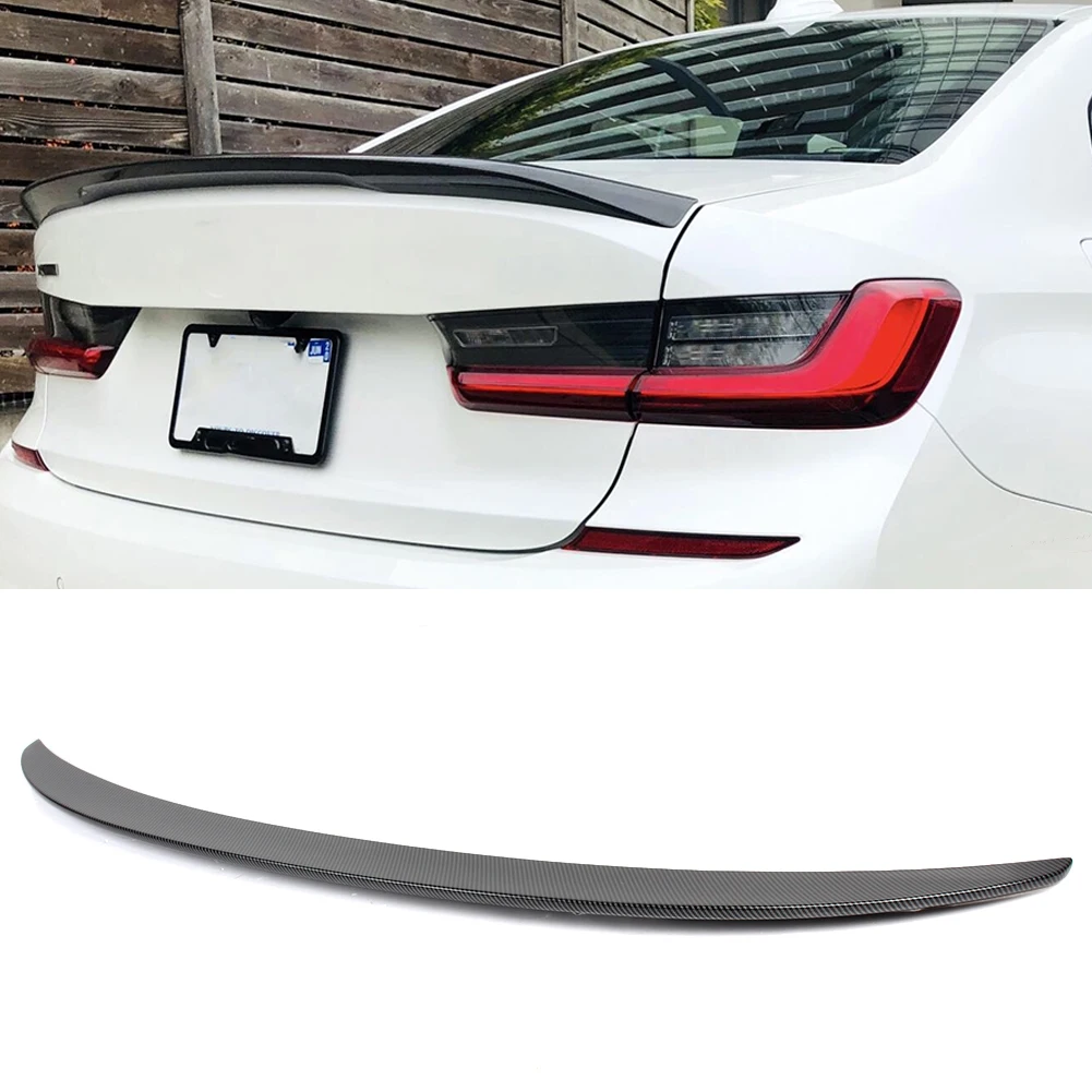 

Canbon Fiber Style Car Rear Tail Trunk Lip Spoiler Wing Trim For BMW 3 series G20 330i M340i 2020 2021 ABS