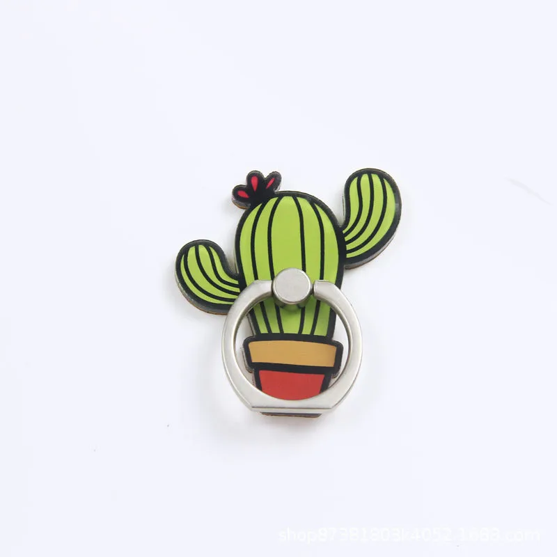 Rainbow Universal Phone Ring Holder Mobile Phone Holder Stand cactus Finger Ring Holder suporte celular For iPhone Samsung Table - Цвет: 3