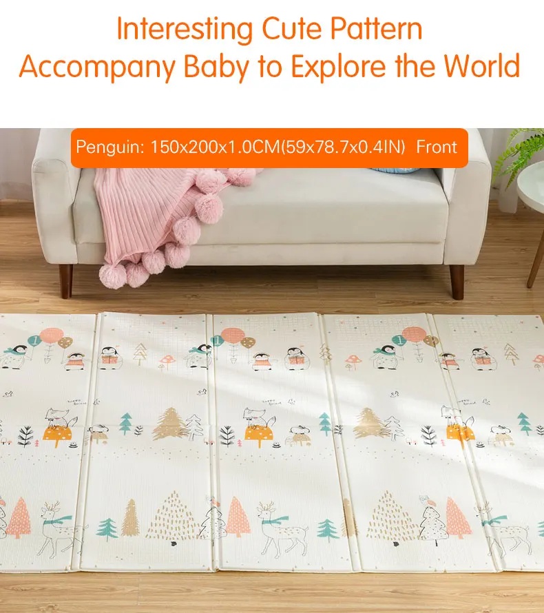 Infant Shining Baby Mat Portable Foldable Baby Climbing Pad 150X200x1CM Baby Play Mat Foam Pad XPE Tasteless Parlor Game Blanket