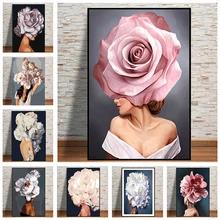 

tapb Abstract Beautiful Flower Women DIY Painting By Numbers Adults Handpainted On Canvas Coloring By Numbers Wall Art Decor