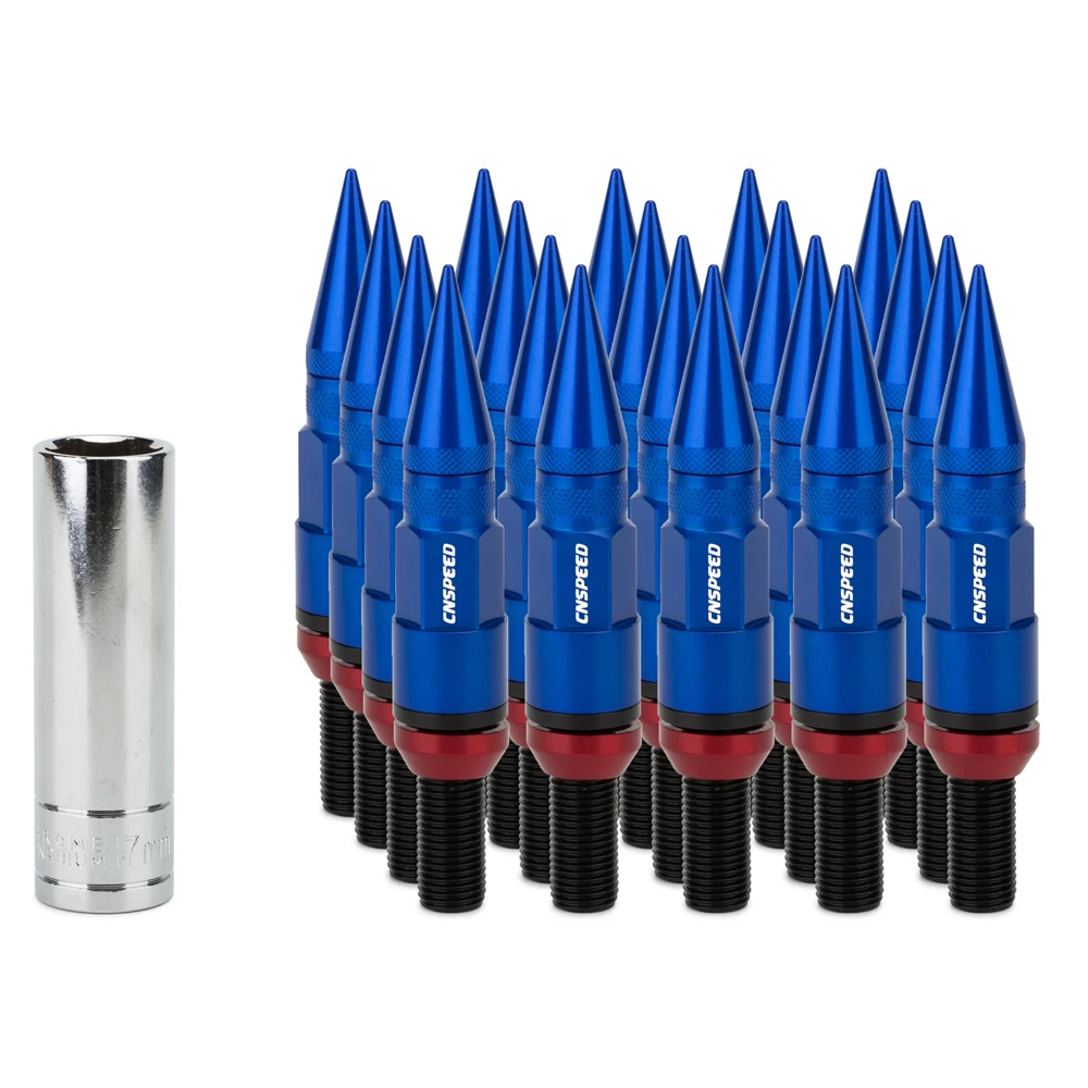

20PCS/Set Hub Lock Bolts 6061 Aluminum Cover Type Cone Wheel Lug Nut Bolt Anti Theft German Car Wheel Nuts With Pointed