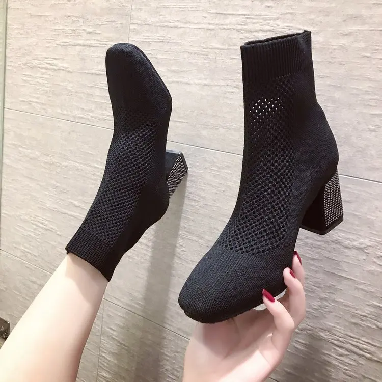 

Autumn Short Boots 2019 Spring Autumn Winter New Style Autumn Shoes Chunky-Heel Online Celebrity Thin Women's Boots Versatile Hi