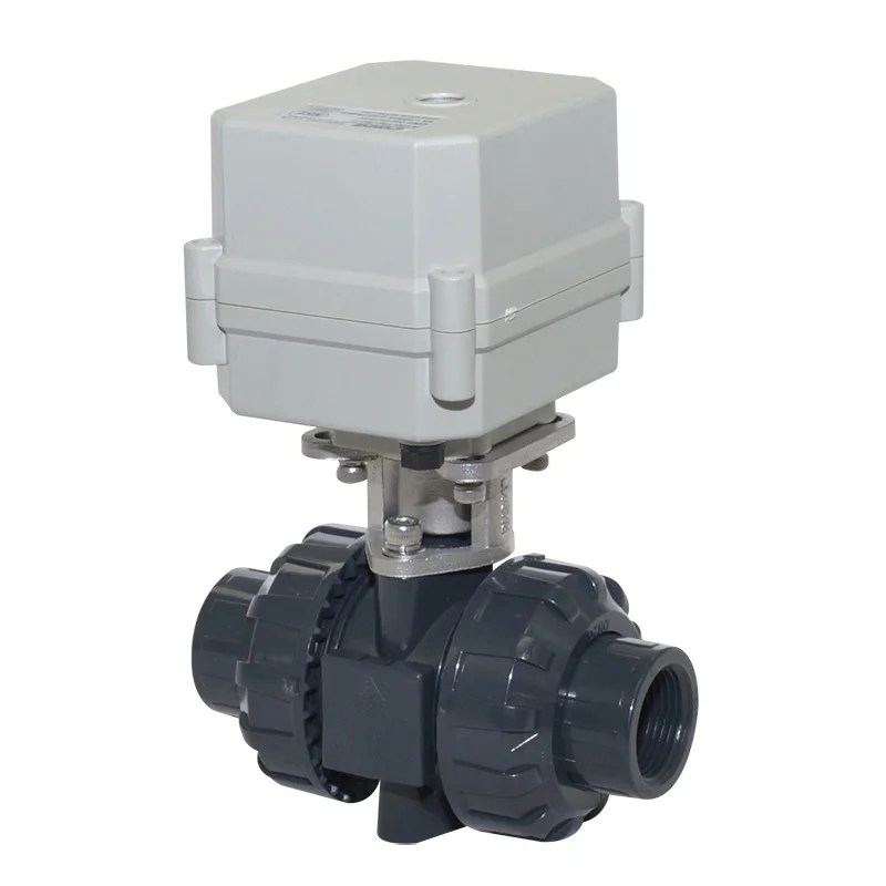 Двухсторонний 1/4 ''BSP/NPT DN20 UPVC/CPVC 110 230VAC моторизованный шаровой клапан с полным