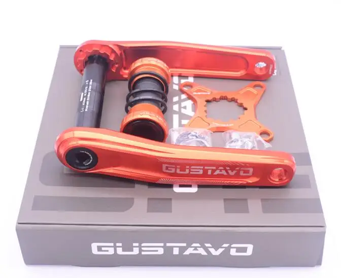 orange 1 set GUSTAVO GXP горная велосипедная кривошипная система для GXP или 104BCD цепная система Crank long: 170/175 мм - Цвет: orange 1 set