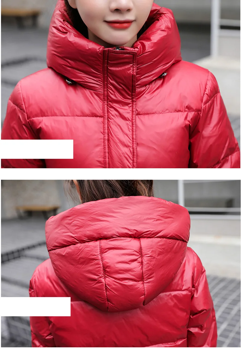 Winter Long Down Coat Women Thick Hooded Winter Zipper Plus Size Windproof Snow Outwear 90% White Duck Down Warm Jacket