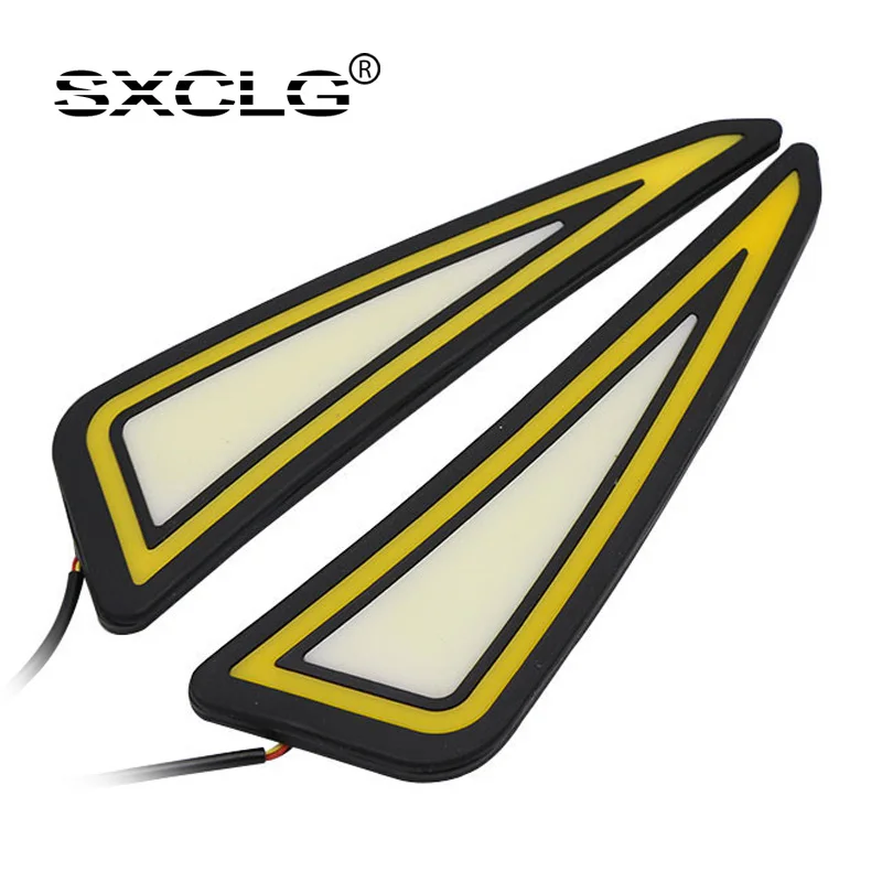 SXCLG COB Светодиодные Автомобильные дневные ходовые огни с указателем поворота