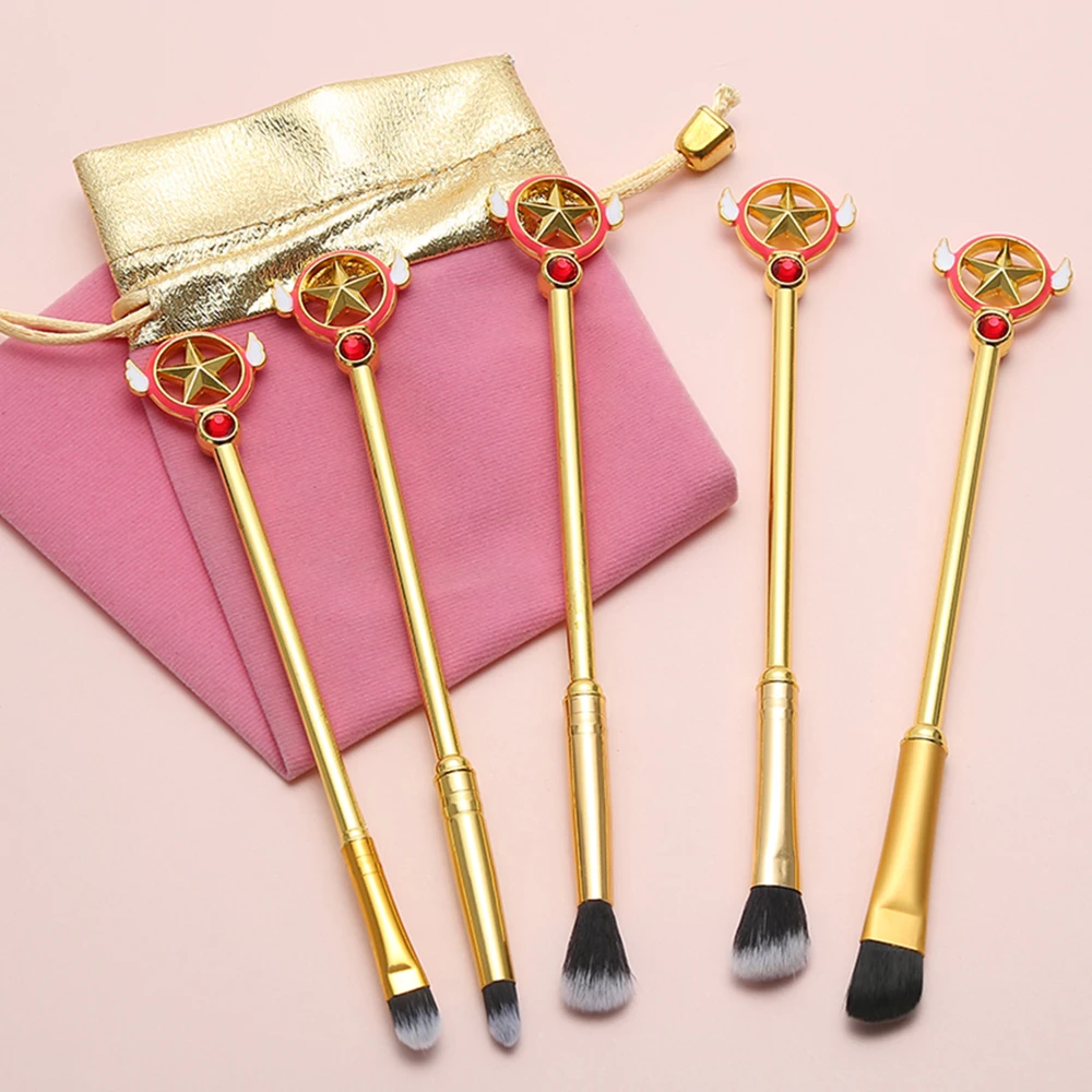 Аниме Cardcaptor Sakura Kinomoto Sakura Косплей крылья пентаграммы волшебная палочка Кисть для макияжа Сейлор Мун кисть для косплея