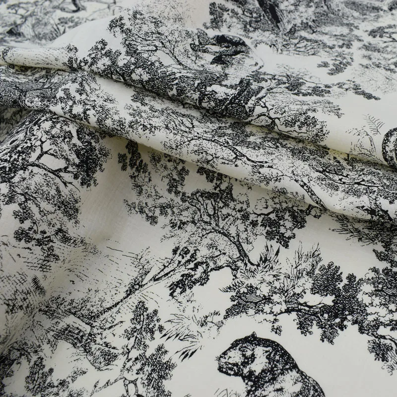 

100% cotton the black forest animals reactive dyeing cotton fabric for dress shirt pajamas children's cloth high fashion fabrics