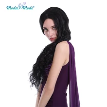 Mado& Mode 2" длинная объемная волна синтетический парик на кружеве 1B# средняя часть парик может быть Косплей и термостойкий