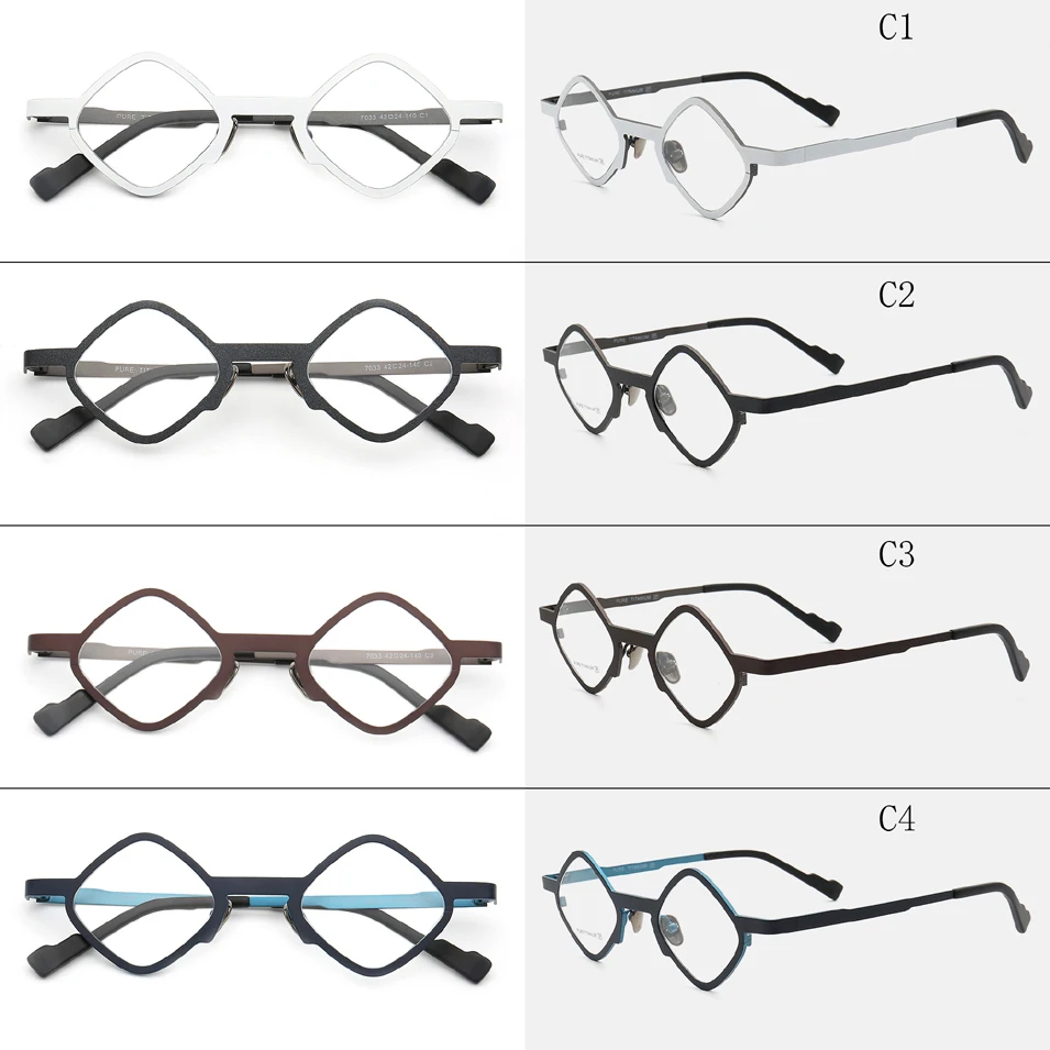 MUZZ, очки из чистого титана, оправа, мужские, панк, полигон, по рецепту, очки, фирменный дизайн, Ретро стиль, близорукость, оптические оправы, очки