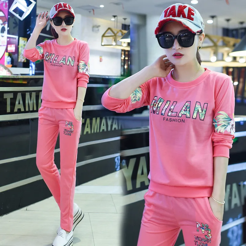 

[Photo Shoot] Autumn & Winter Large Size Brushed And Thick Sports Clothing Set WOMEN'S Hoodie Two-Piece Set Students Winter New