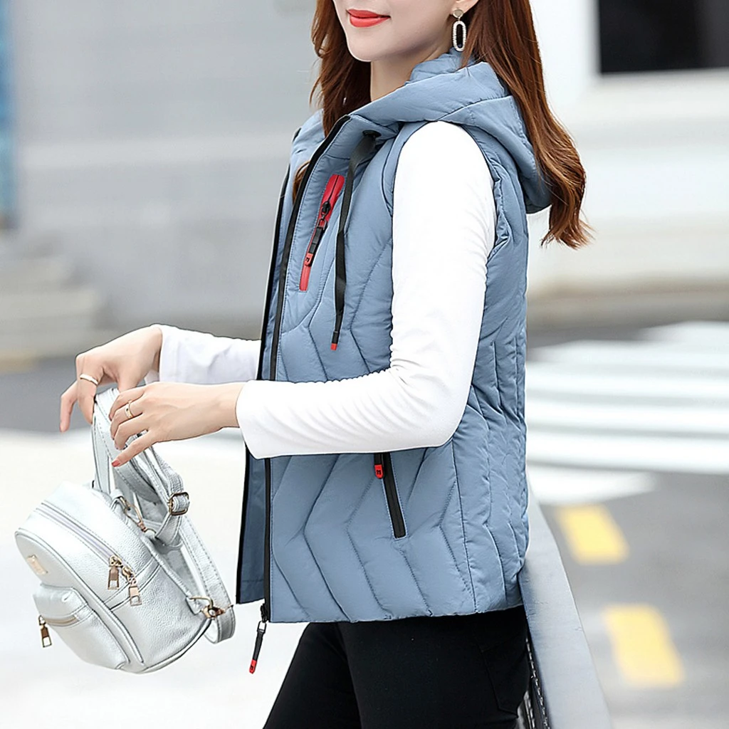 JAYCOSIN Spring Fashion New Brand Autumn Slim Velvet Women Jacket Warm Cotton Hooded Winter Warm Jacket Motorcycle Vest 906