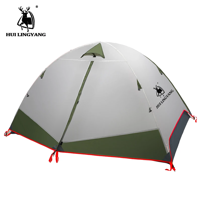 

2 Person Ultralight Outdoor Camping Tent Aluminum Rod Double Layer Waterproof Portable Travel Tent 3 Seasons Beach Tents