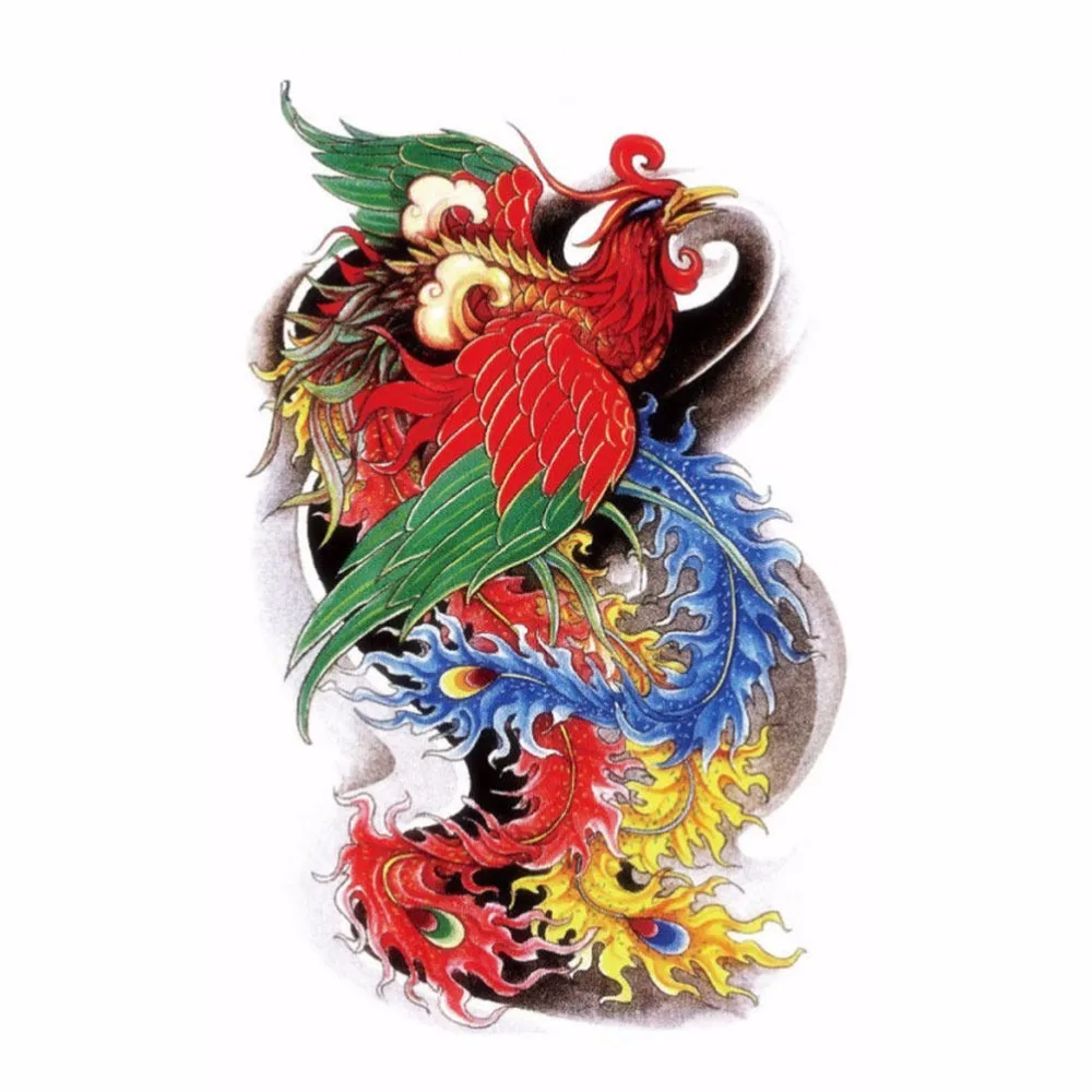 2pcs Traditional Oriental Phoenix  Sexy Makeup Body Art 3D Waterproof Temporary Tattoo Stickers