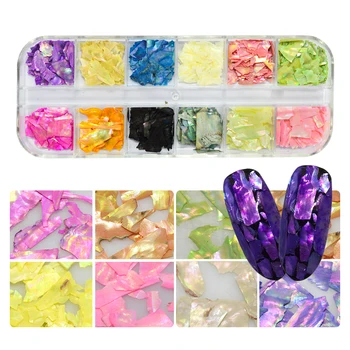 

1 Set Nail Sequins 3D Art Glitter Irregular Shell Paillette Mixed Color Design Flakes DIY Nail Decorations Accessories Tool TRBK