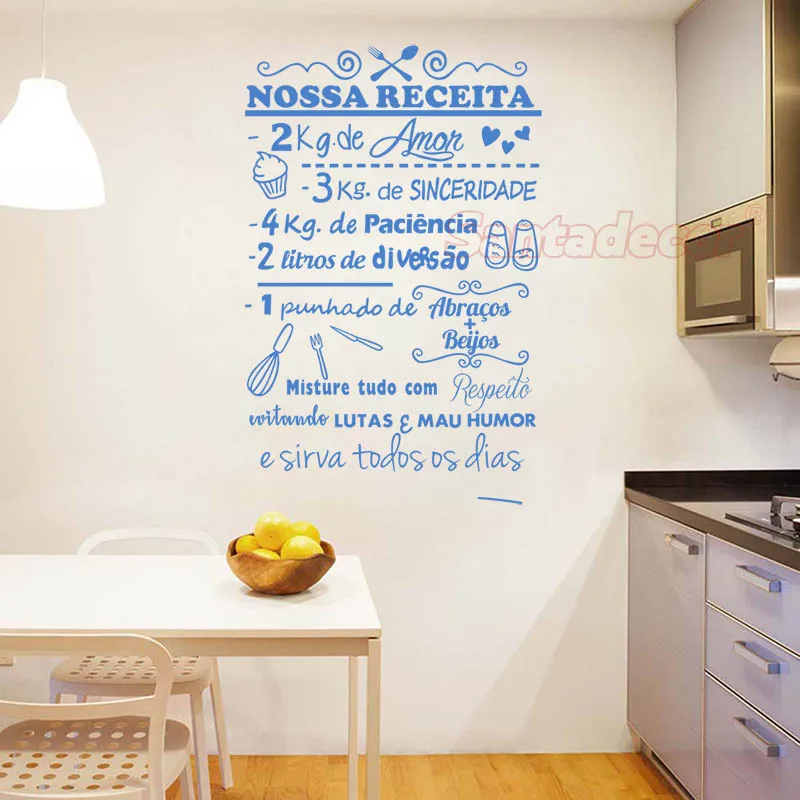 Виниловые наклейки на стену в стиле Nossa Receita 36 см x 57 см|Наклейки стену| |