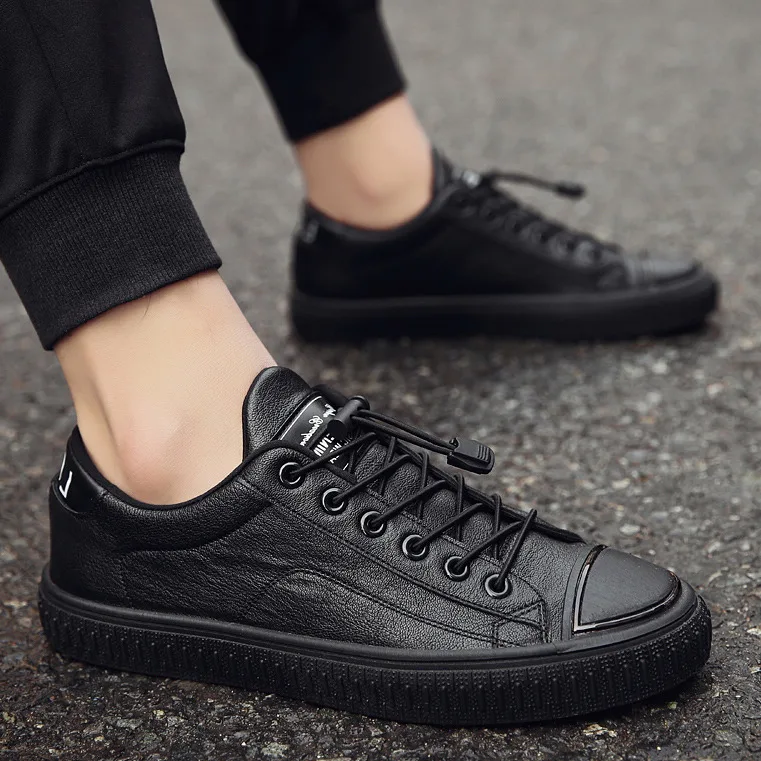 

2018 New Style Autumn Flat Shoes MEN'S Casual Leather Shoes Lazy Trendy Shoes Korean-style Trend Versatile Social MEN'S SHOES