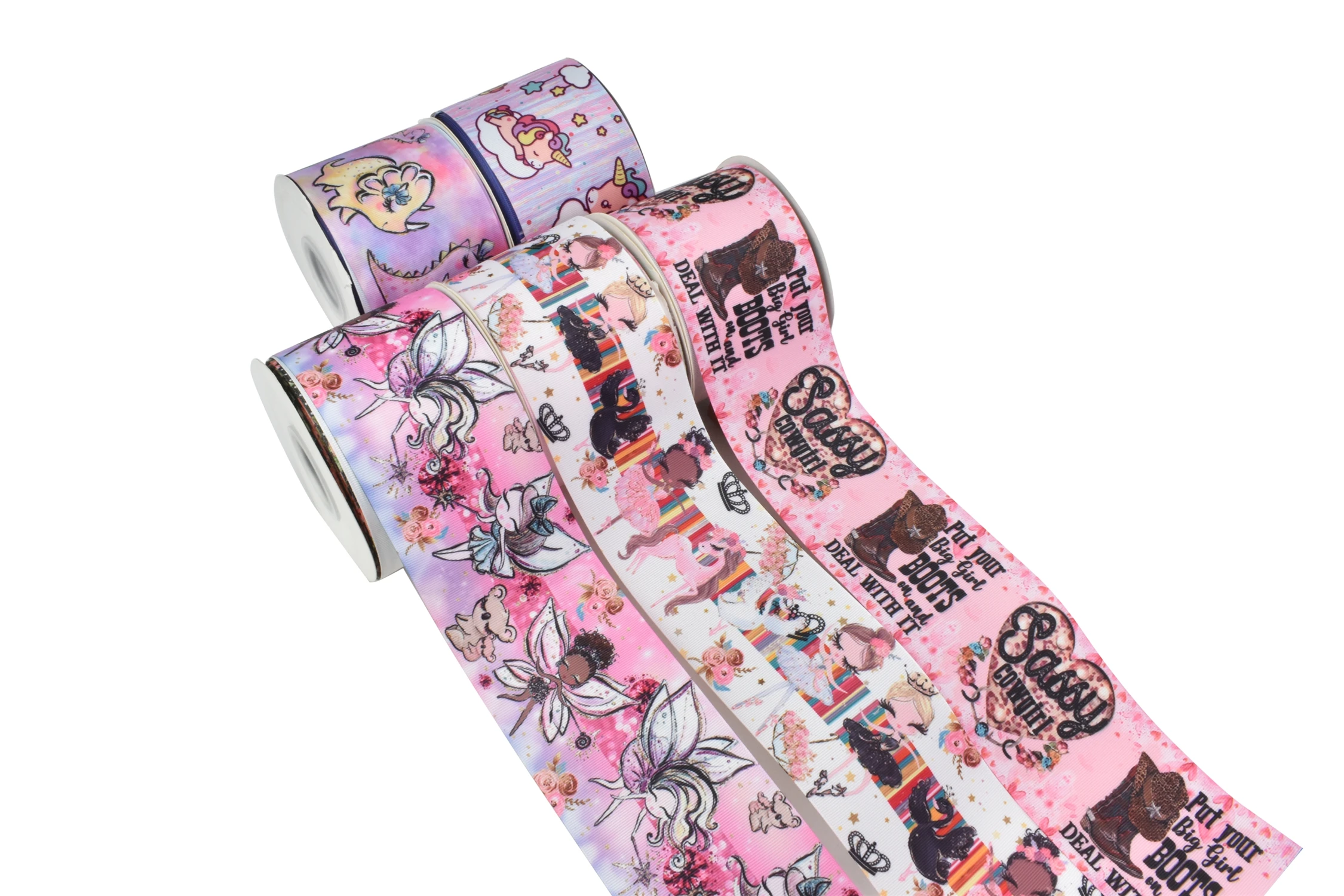 HSDCraft Unicorn Animal Dancer Cartoon Printed Grosgrain Ribbon Party Decoration 10 Yards DIY Bow Bag Material Handmade 10Y | Дом и сад