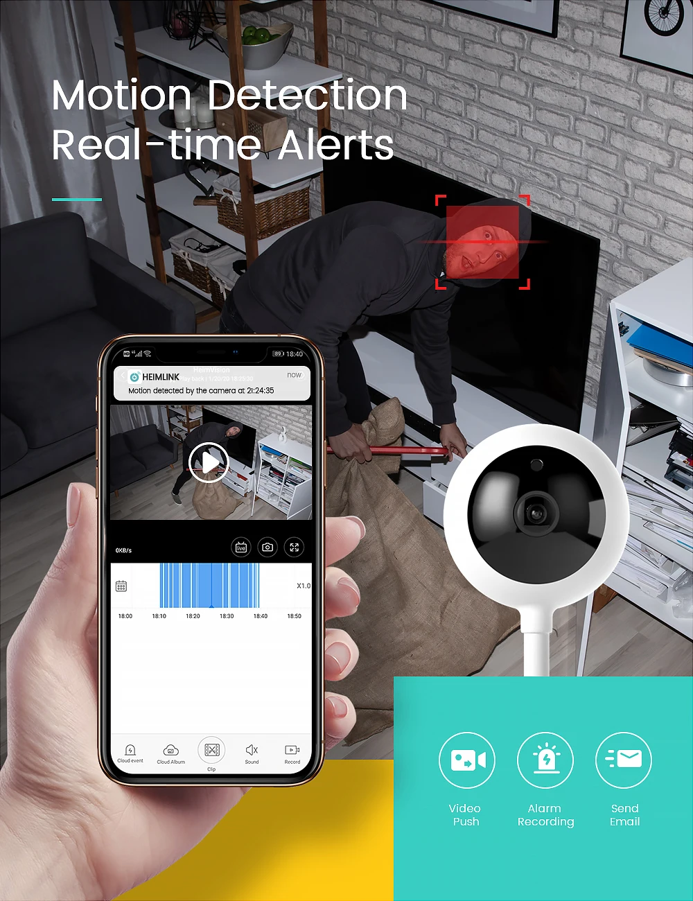 US $43.32 Heimvision Hma2 1080p Security Camera Wifi Ip Camera With Smart Night Vision 2 Way Audio Motion Detection Indoor Camera For Home