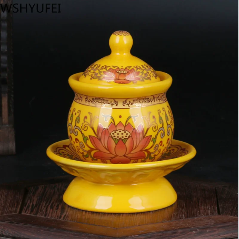 

New style Ceramic incense burner Guanyin Water supply cup Water purification cup Household for Buddha supplies WSHYUFEI