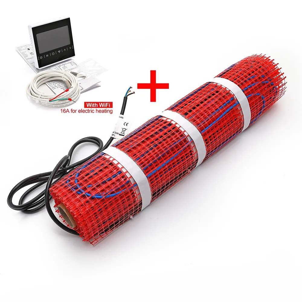 3.5m2 150w/m2 Warm Floor Mat 50cmX7m with Insulated Heating Cable Inside WiFi Thermostat Selection
