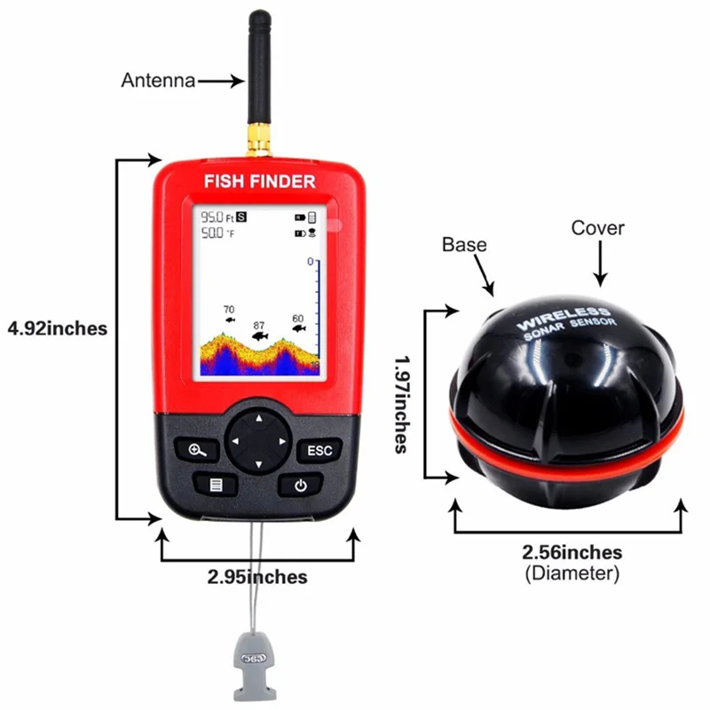 Smart Portable Depth Fish Finder with Wireless Sonar Sensor Echo Sounder Fish Finder for Lake Sea F