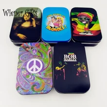Cigarette Case Box Black Tobacco Storage humidor rolling paper box Jewelry Candy Coin Key Organizer Tin Flip Gifts Sealed
