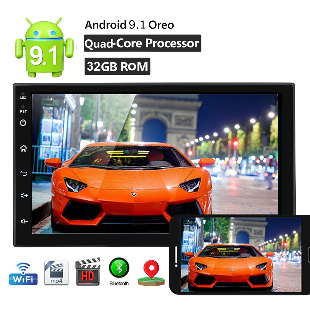 2 Din Android 9,1 Автомагнитола Стерео gps навигация для Nissan TOYOTA Kia Honda VW hyundai автомобильный мультимедийный видео плеер