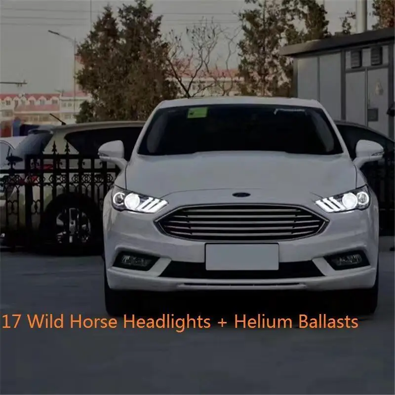 MODEL B Наружные Drl дневные ходовые огни Luces Para Авто Стайлинг боковой указатель поворота светодиодные фары автомобиля фары в сборе 17 для Ford Mondeo - Цвет: MODEL B