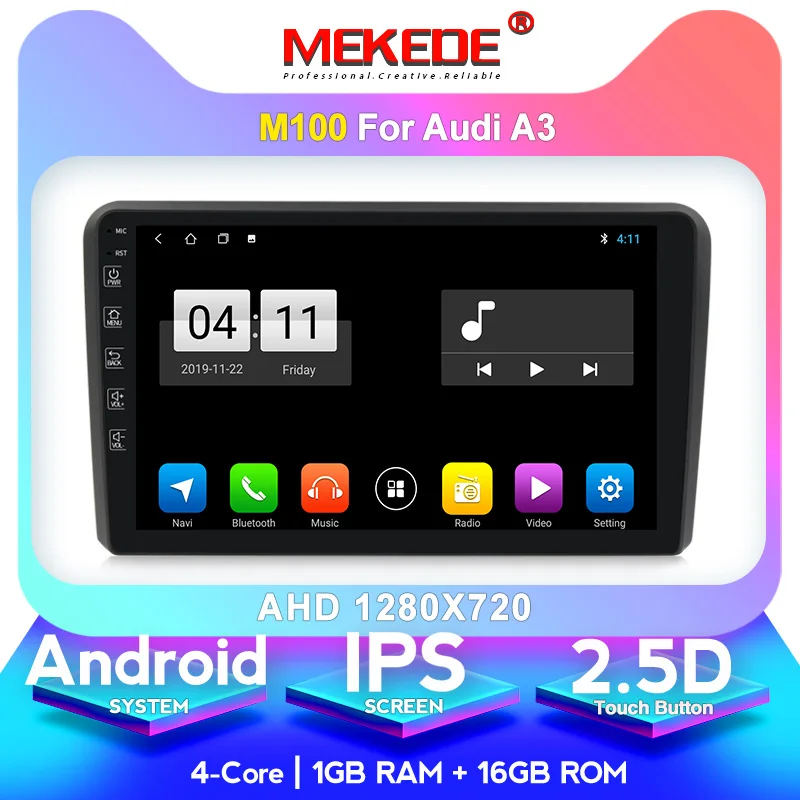 MEKEDE 9853 4G LTE 9 дюймов 8 ядерный android 10,0 Автомобильный gps навигационный мультимедийный плеер для Audi A3 S3 2011-2013 wifi bluetooth FM - Цвет: 16G